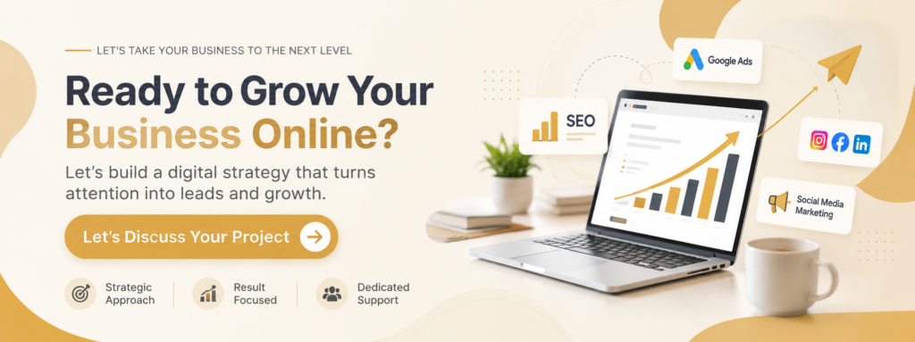 Digital marketing CTA banner by JatinBarotMarketing featuring SEO, Google Ads, social media marketing, and online business growth.